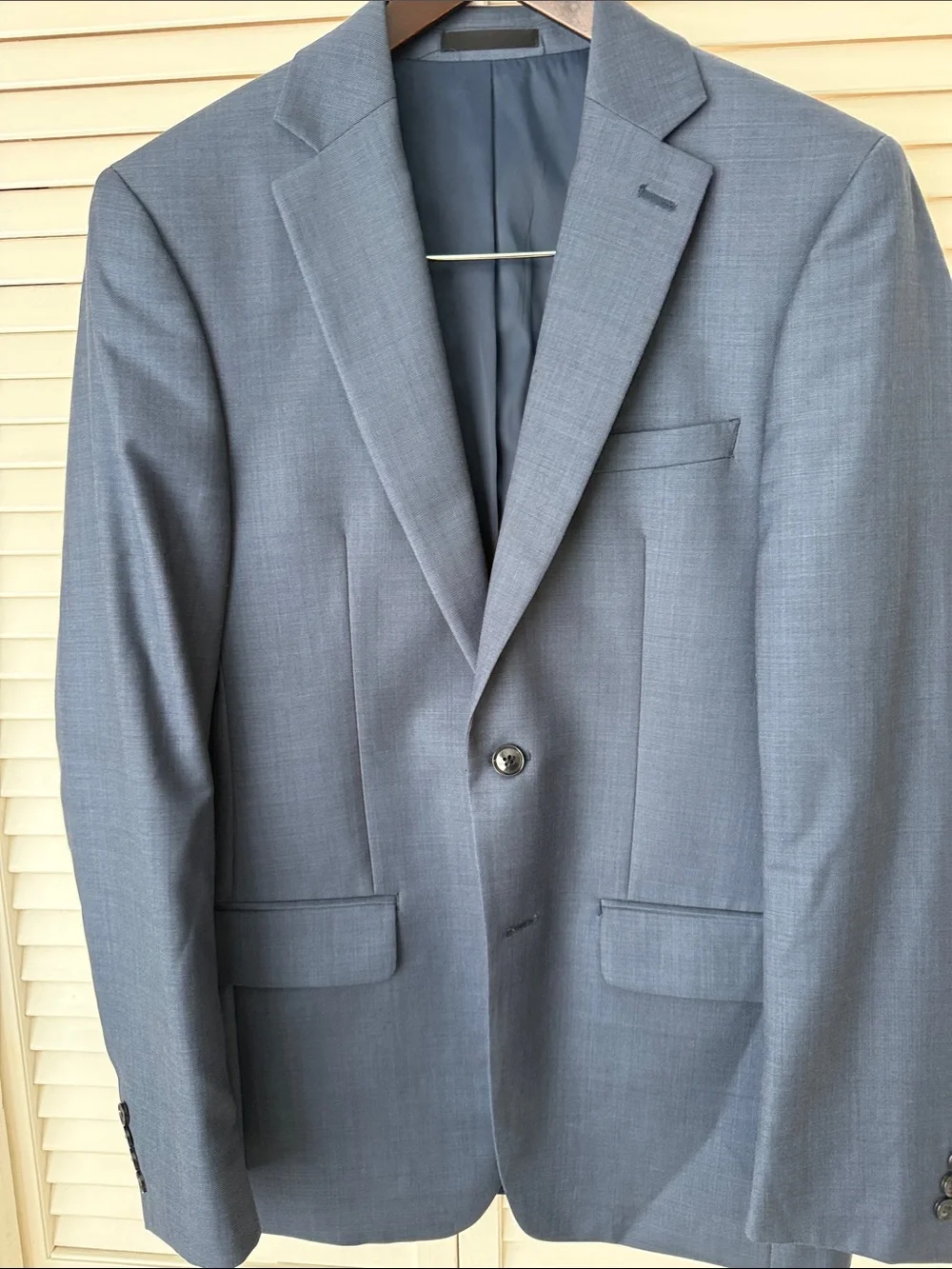 Calvin Klein Men's Light Gray Single-Breasted Suit Jacket Slim